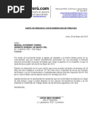 Modelo de Carta de Renuncia o Retiro Voluntario