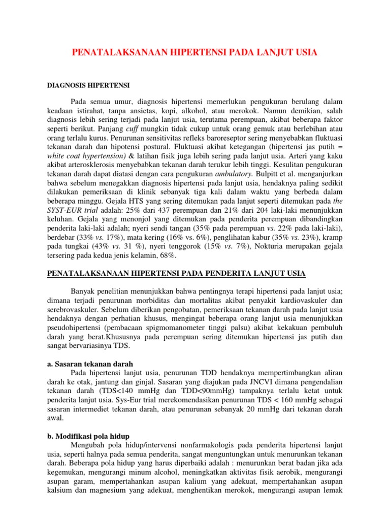 Penatalaksanaan Hipertensi Pada Lanjut Usia Evi