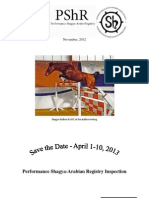 Performance Shagya-Arabian Registry Inspection: November, 2012