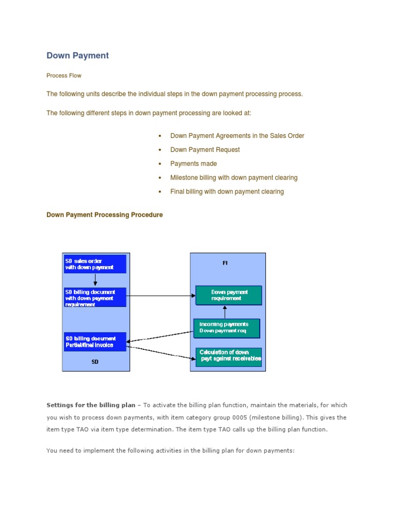 SAP Down Payment Processing Guide | PDF | Financial Transaction | Payments