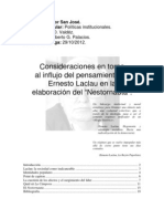 Ernesto Laclau y Su Influjo en La Construcción Del Nestornauta