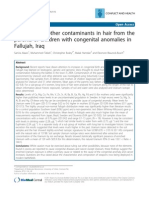 Uranium and Other Contaminants in Hair From The Parents of Children With Congenital Anomalies in Fallujah, Iraq