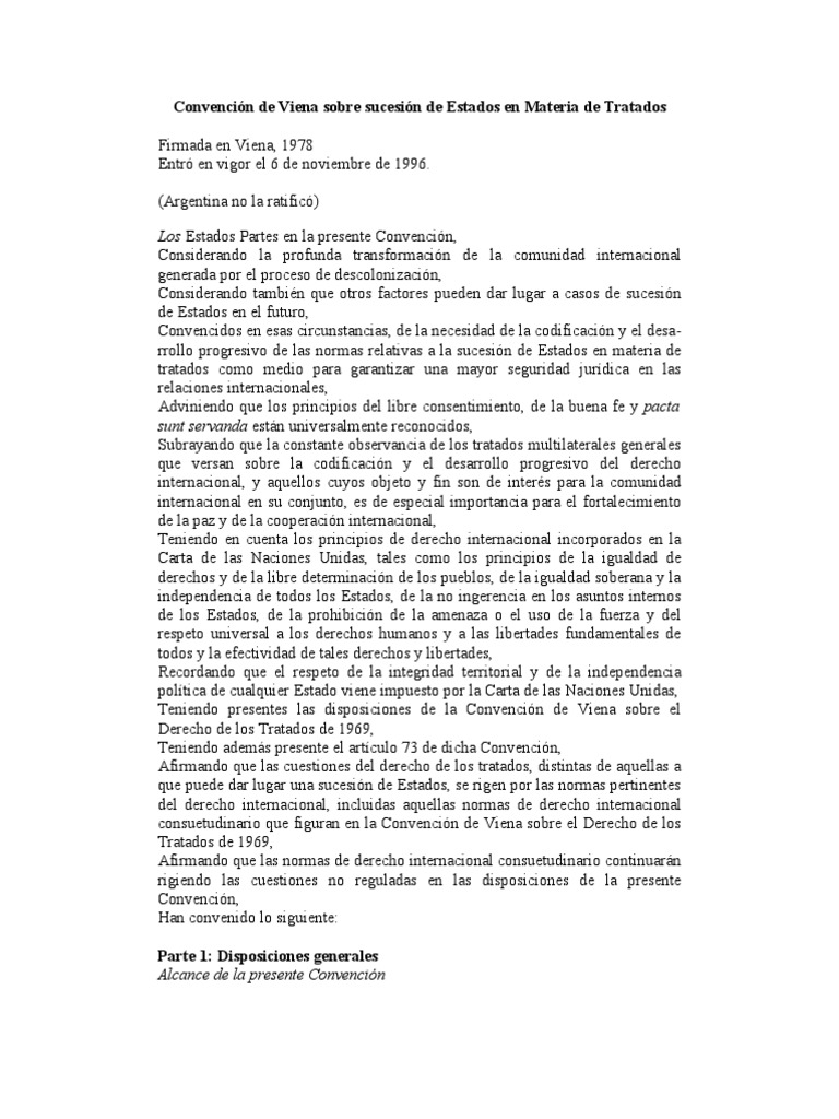 Convención de Viena Sobre Sucesión de Estados en Materia de Tratados