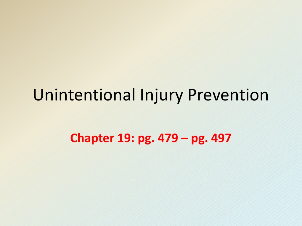 Unintentional Injury Prevention Strategies | PDF