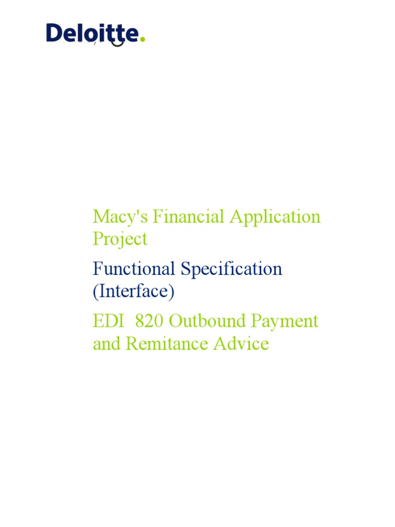 EDI 820 Payment & Remittance Specs | PDF | Electronic Data Interchange ...