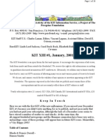 KIT January, 2001, Vol XIII #1 New 28-1-01