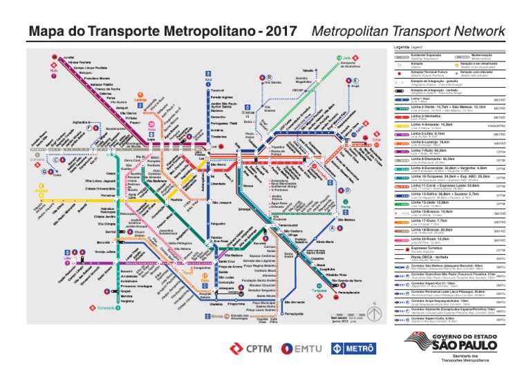 Mapa do Transporte Metropolitano SP | PDF | Metropolitano | São Paulo