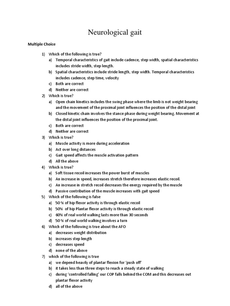 Neurological Gait | PDF | Walking | Muscle