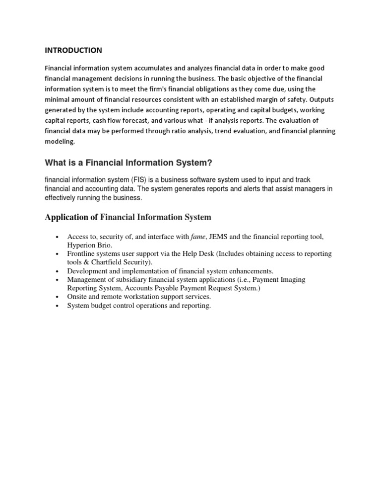 Financial Information System | PDF
