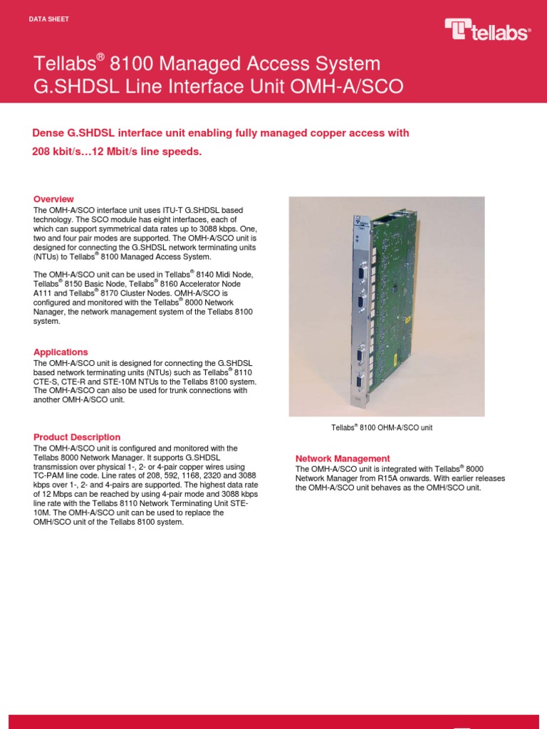 Modem Tellabs Omh-A Sco 0 | PDF | Bit Rate | Electronic Engineering
