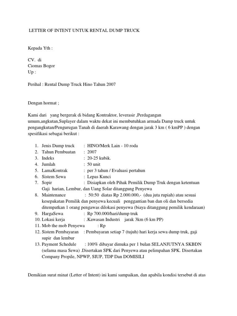 Contoh Surat Keseriusan Loi Oleh pihak pertama masih belum dapat memberikan profit yang dimaksud maka pihak kedua wajib mengembalikan uang pokok investasi yaitu sebesar rp 500000000 pada hari tersebut ditambah dengan profit bulana yang telah di sepakati.