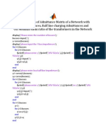 Determination of Admittance Matrix of A Network