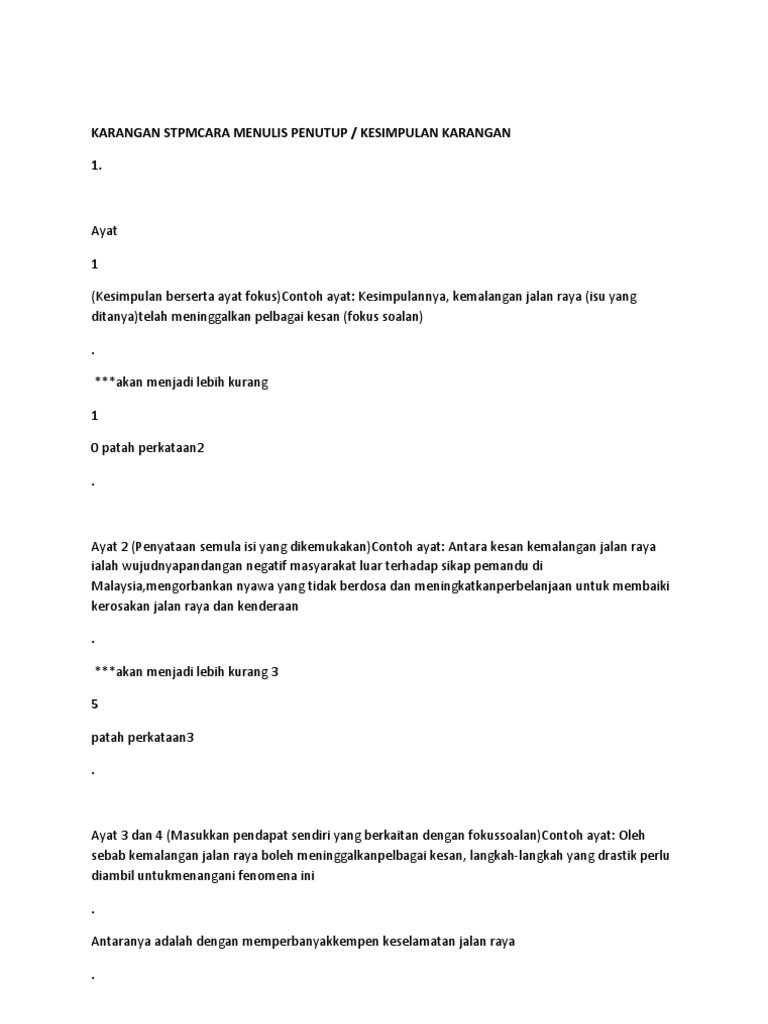 Karangan Stpmcara Menulis Penutup Pdf