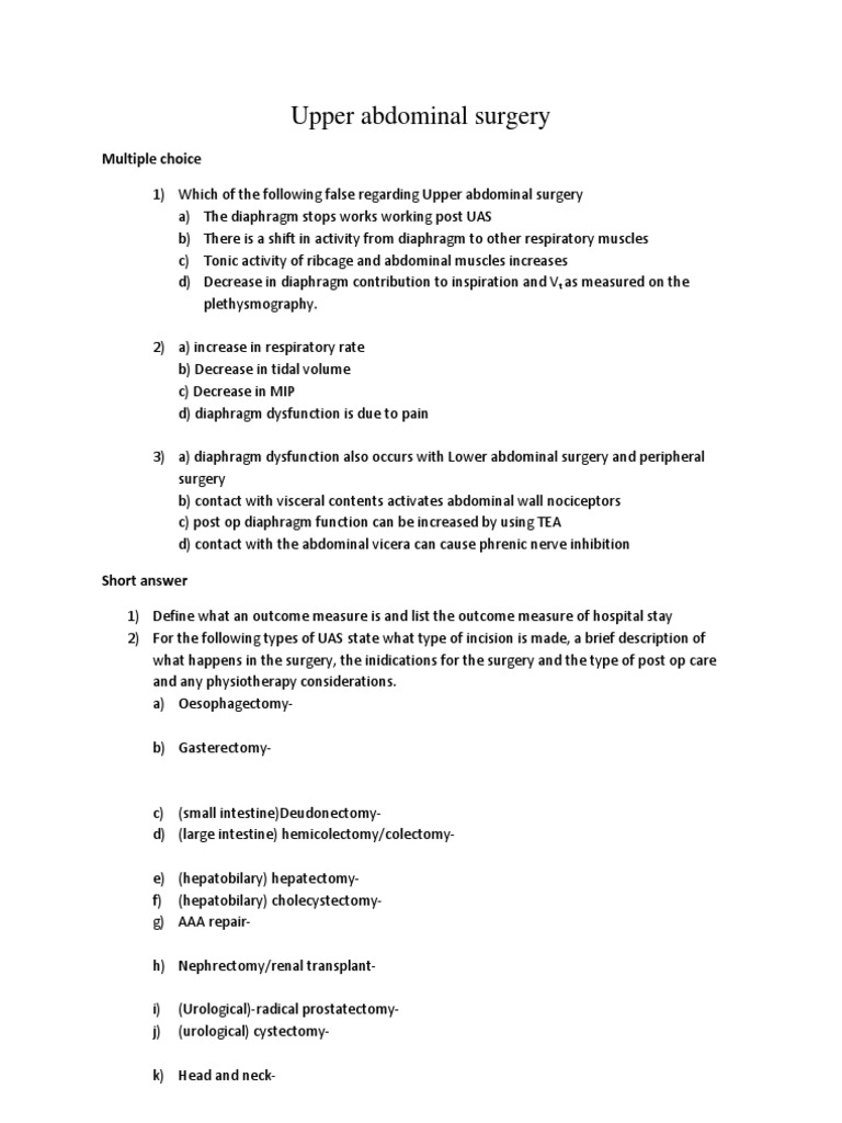 Upper Abdominal Surgery | PDF | Abdomen | Surgery