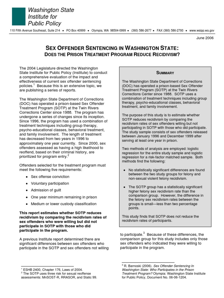Does The Prison Treatment Program Reduce Recidivism? | PDF | Recidivism ...