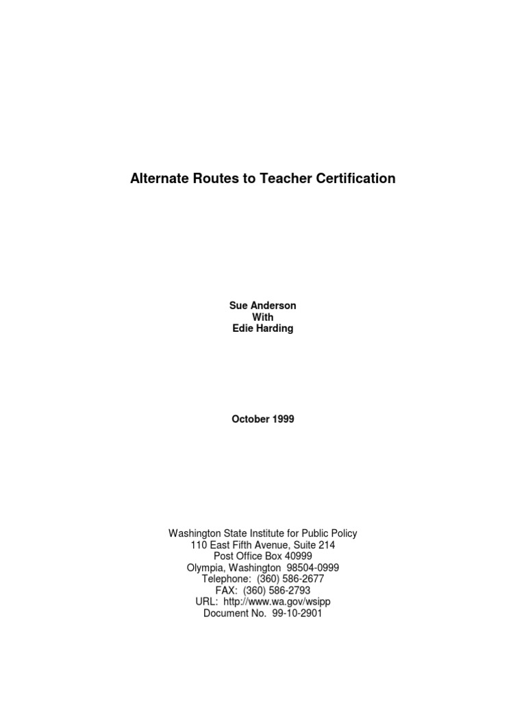 Alternate Routes To Teacher Certification PDF Teach For America