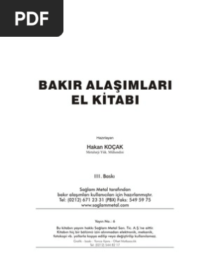 Bakir Alasimlari El Kitabi