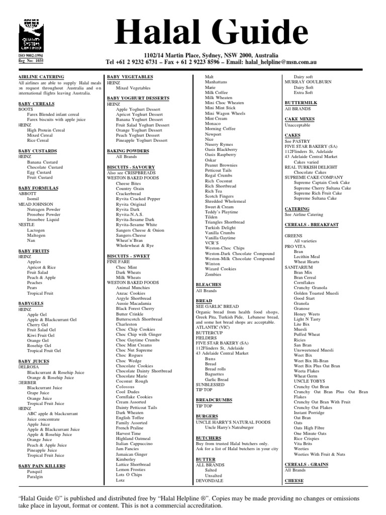 Halal Food Guide | PDF