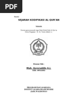 Makalah Studi Qur'an Hadits (Sejarah Kodifikasi Al-Qur'an) REVISI