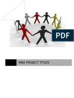 MBA Project Titles