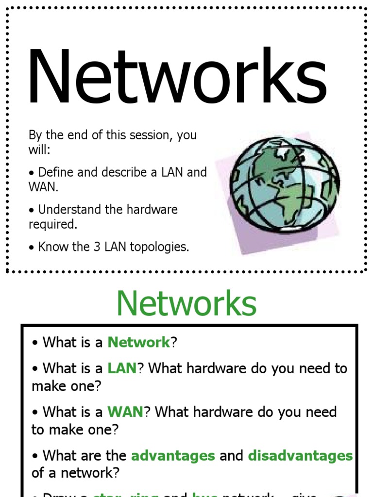 Igcse Networks Presentation Pdf Local Area Network Network Topology