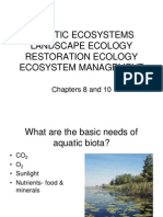 Aquatic Ecosystems Landscape Ecology Restoration Ecology Ecosystem Management