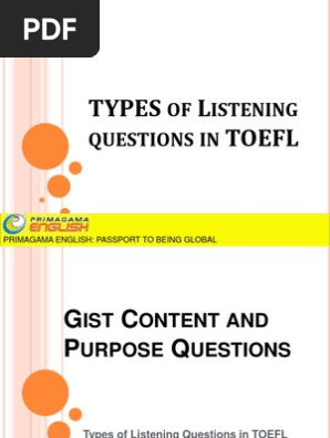 TYPES of Listening Questions in TOEFL