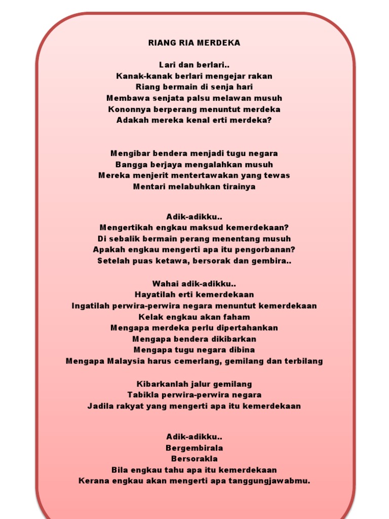 Sajak Merdeka | PDF | Perjalanan | Seni