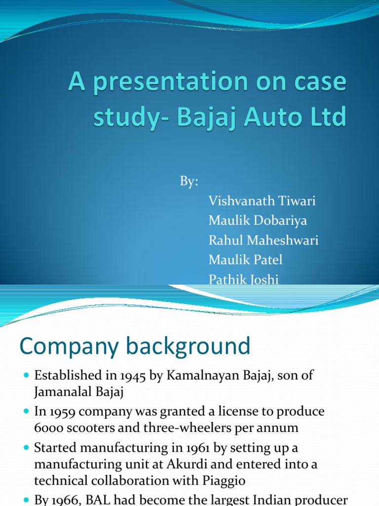 bajaj company case study pdf