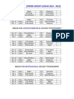 Pierre Hockey League Schedule