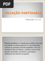 FILIAÇÃO PARTIDARIA
