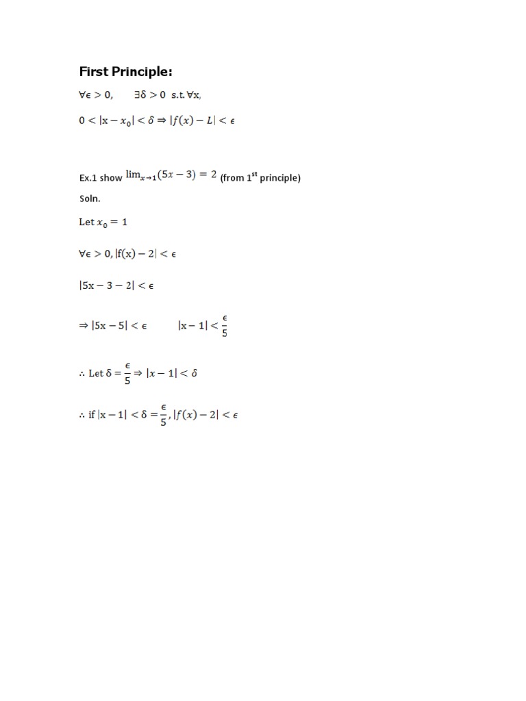 First Principle of Limits | PDF