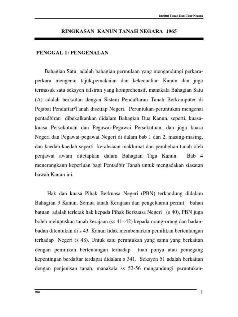 Kanun Tanah Negara 1965  PDF