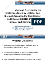 Part One: Understanding and Overcoming The Challenges Faced by Lesbian, Gay, Bisexual, Transgender, Questioning, and Intersex (LGBTQI) Youth in Schools and Communities