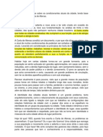 CARTA DE ATENAS - Interpretação e análise sobre os condicionantes atuais da cidade