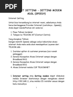 Download Internet Setting - Setting Modem Adsl Speedy by Wien ArgaiYo SN112120693 doc pdf