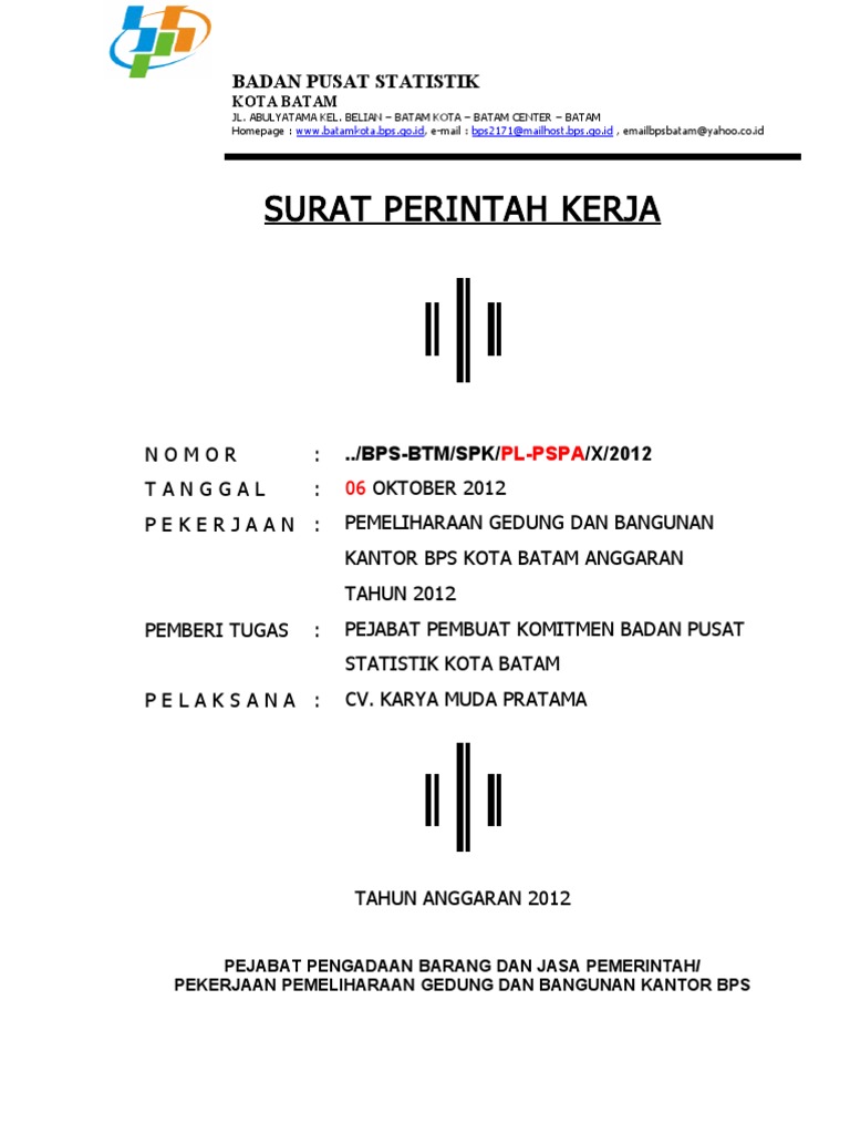 Contoh Surat Perintah Kerja Pemeliharaan Gedung Contoh Surat Contoh Surat Perintah Kerja Pemeliharaan Gedung Contoh Surat