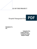 Hospital Management System: Title of The Project