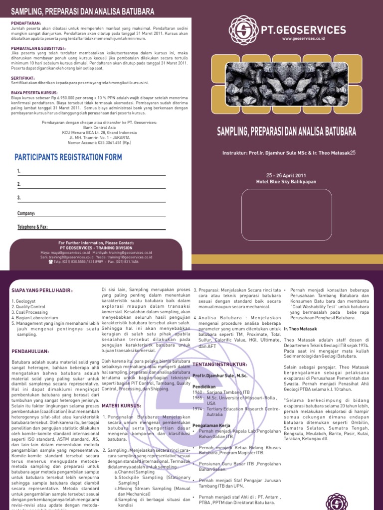 Kursus Sampling dan Analisa Batubara | PDF