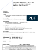 Strategic Management Course Outline NUML