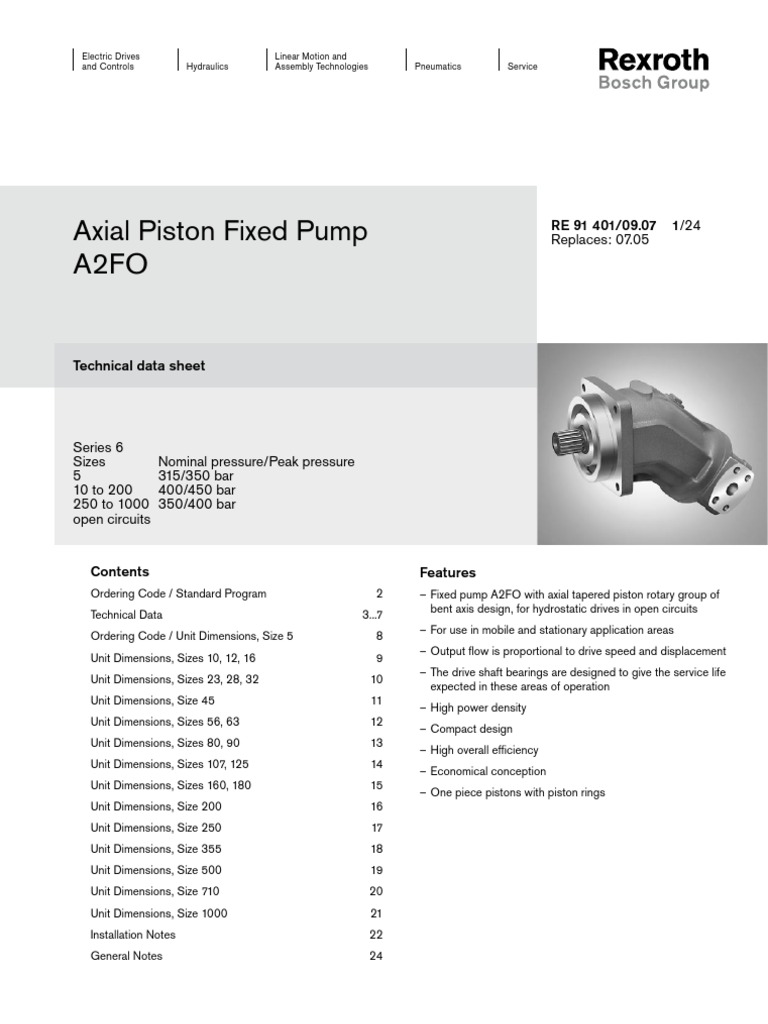Rexroth Pumps PDF Pump Rotation Around A Fixed Axis