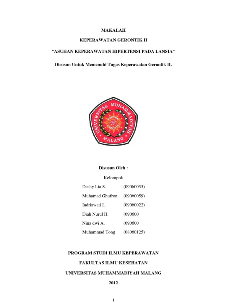 Makalah Hipertensi Pada Lansia Revisi