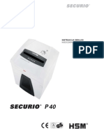 Niszczarka HSM Securio P40 Instrukcja Obsługi