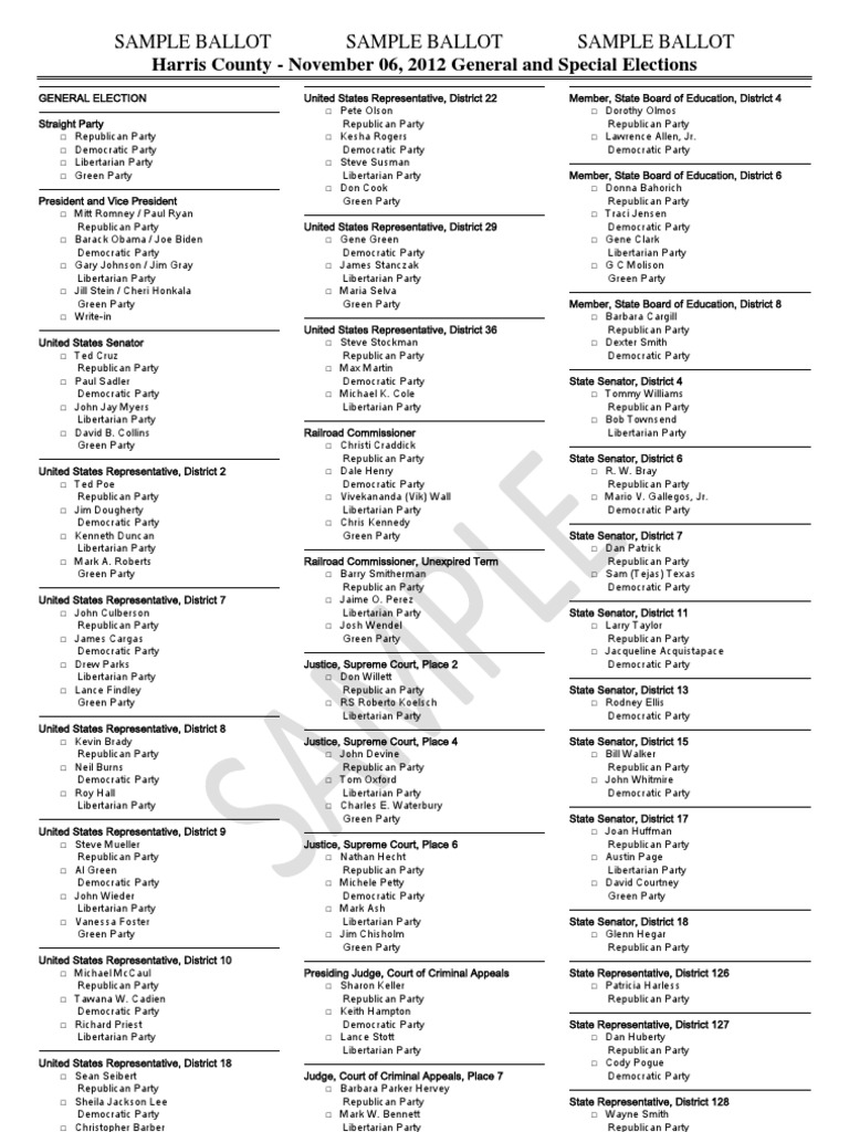Harris County Texas Ballot Initiative Article Two Of The United