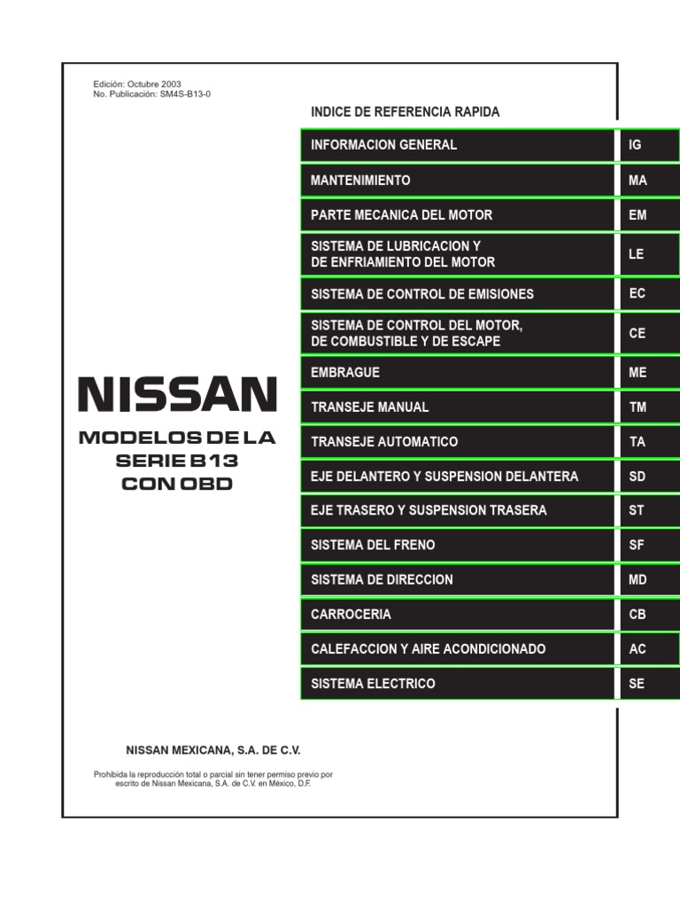 Manual Nissan V16 | PDF | Gasolina | Agua