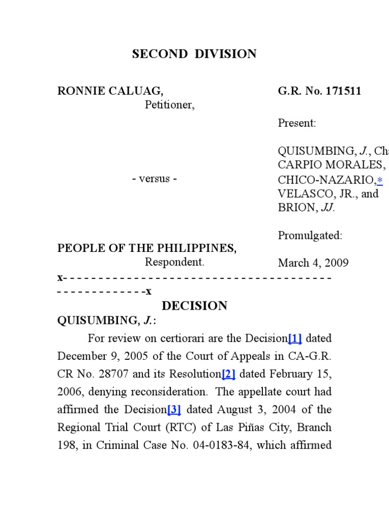 Grave Threats Caluag vs. PP PDF Testimony Crime & Violence