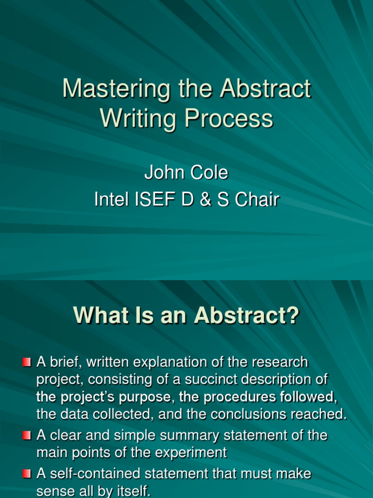 Abstract Writing Process | PDF