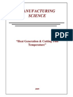 Manufacturing Science: "Heat Generation & Cutting Tool Temperature"