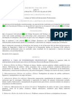 DECRETO 2566 de 2009 - Tabla Enfermedades Profesionales