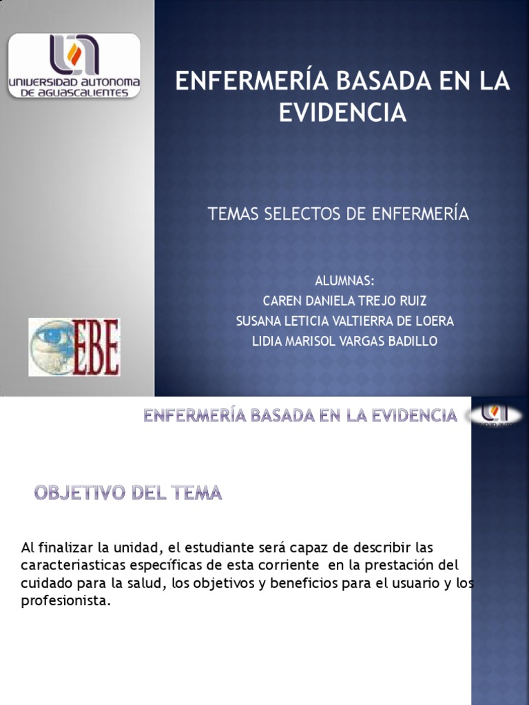 ENFERMERÍA BASADA EN LA EVIDENCIA - Corregida | PDF | Enfermería | Toma ...
